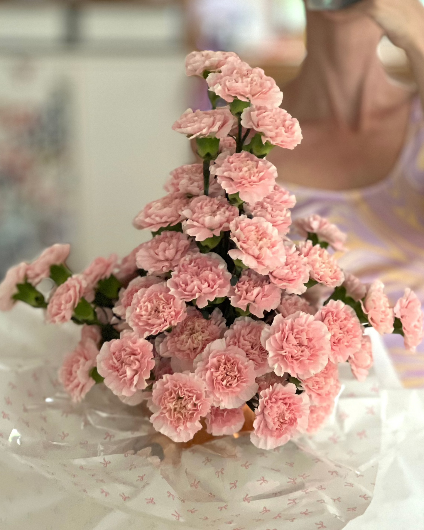 Carnation Cluster Centrepiece