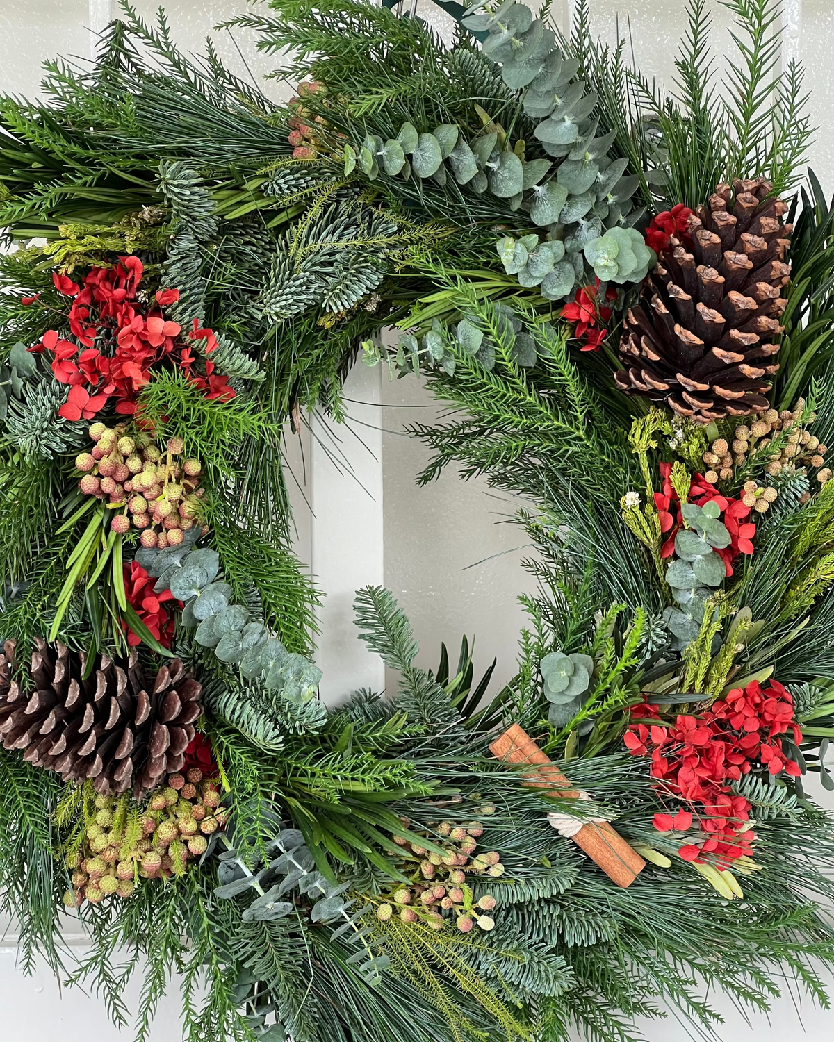 Christmas wreaths and flowers