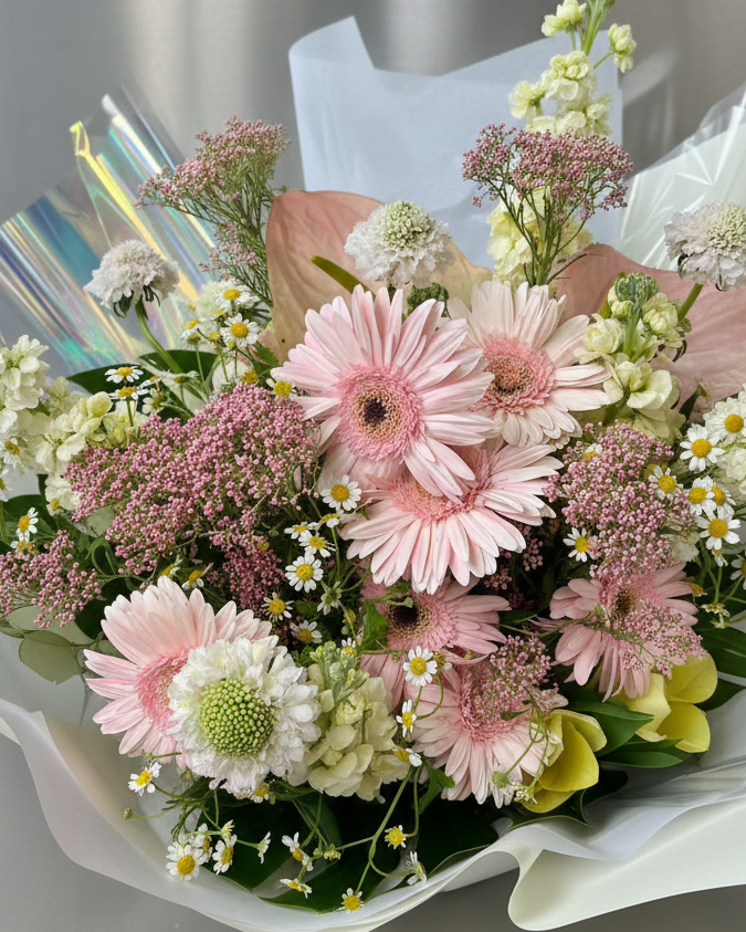 Chamomile Daisy summer flower bouquet by Gathered+Styled Singapore florist